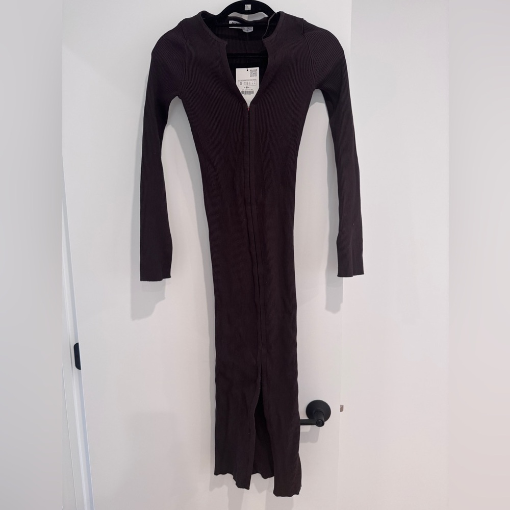 ZARA knit long sleeve midi dress